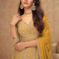 Anaita Yellow Chinon Sequence Embroidered Readymade Salwar Suit