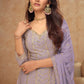 Anaita Light Lavender Chinon Sequence Embroidered Readymade Salwar Suit