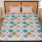 Story@home White & Peach-Coloured 180 TC Queen Bedsheet With 2 Pillow Covers - Swadesiicart