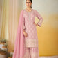 Anaita Pink Georgette Stitched Suit With Embroidery & Sequence Work