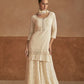 Anaita Cream Georgette Stitched Suit With Embroidery & Sequence Work