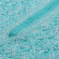ADA Women Sea Green & White Floral Chikankari Embroidered Straight Sustainable Handloom Kurta | Swadesiicart