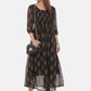 Souchii Women Black Printed Fit And Flare Beautiful Dress - Swadesiicart