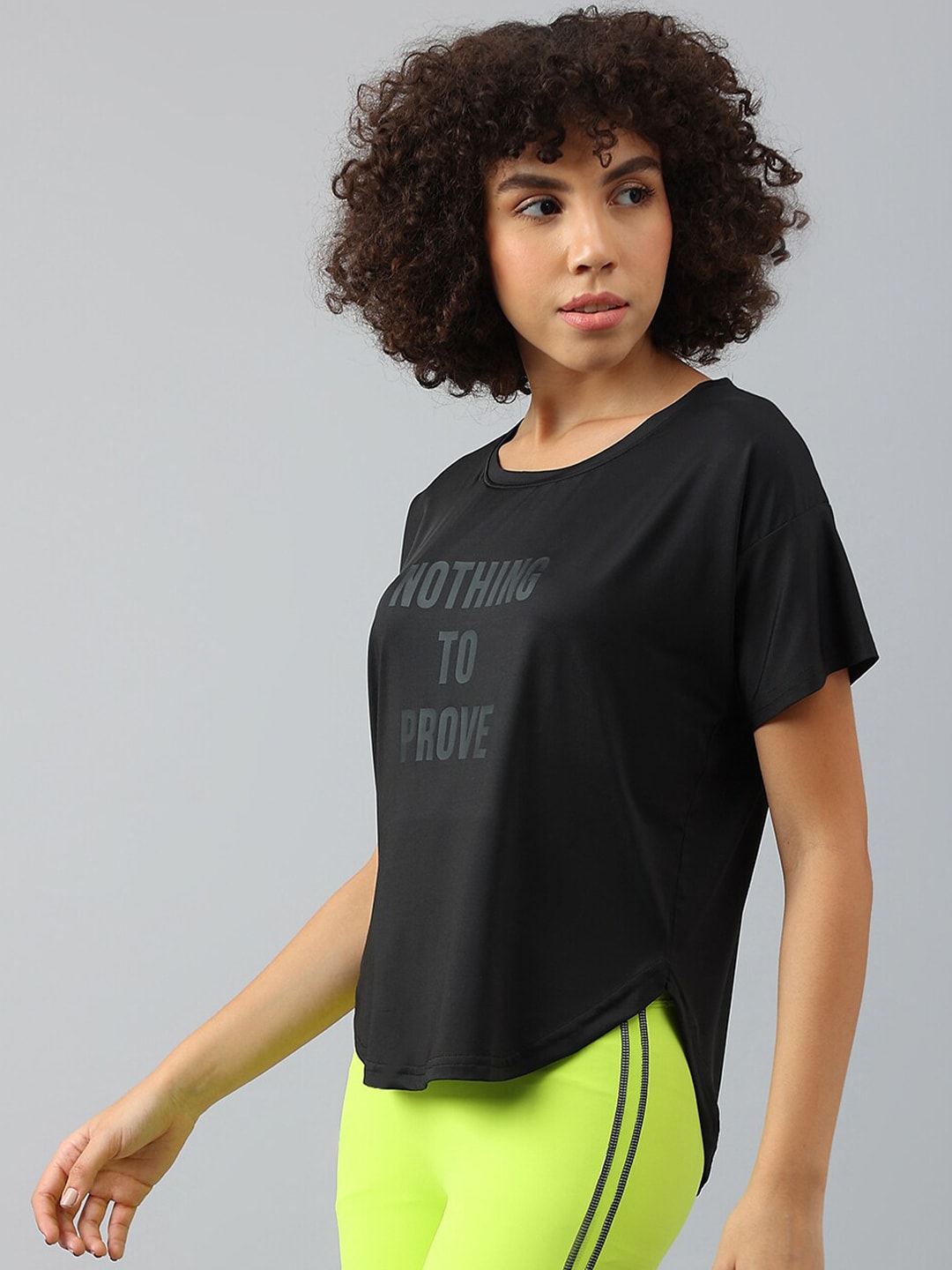 MKH Women Typography Printed Dri-FIT Sports T-shirt - Swadesiicart
