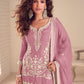 Anaita Purple Chinon Stitched Suit with Embroidery & Sequence Work