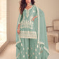 Anaita Turquoise Chinon Stitched Suit with Embroidery & Sequence Work