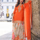 Anaita Orange Heavy Chinon Silk Palazzo Suit With Sequence Work
