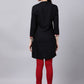 Souchii Women Black Geometric Embroidered Grandeur & Majestic Artwork Kurta - Swadesiicart