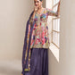 Anaita Purple Chinon Stitched Plazzo Suit With Embroidery Work