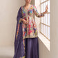 Anaita Purple Chinon Stitched Plazzo Suit With Embroidery Work