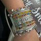 Tehzeeb Creations Women's Silver Colour Oxidised Bangle With Multi Colour Pearl - Swadesiicart