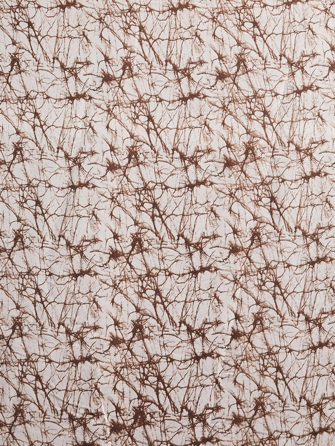 Tikhi Imli Brown & White Poly Georgette Printed Saree | Swadesiicart