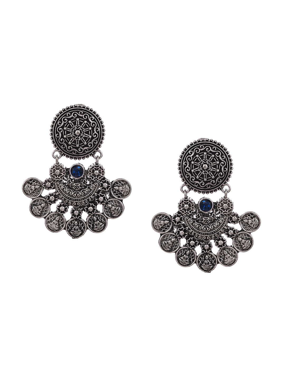 Shoshaa Silver-Toned Classic Chandbalis Earrings | Swadesiicart