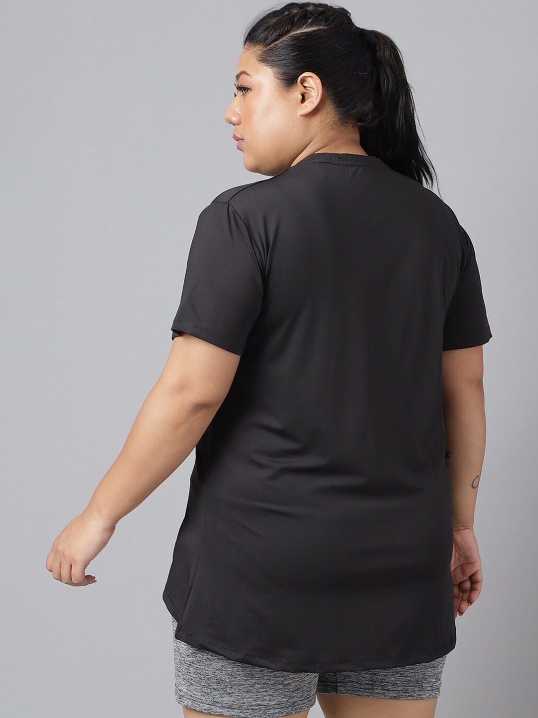 MKH Plus Size Drop-Shoulder Sleeves Dri-FIT Relaxed Fit Training T-shirt - Swadesiicart