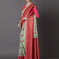 Mitera Sea Green & Pink Silk Blend Woven Design Banarasi Saree | Swadesiicart