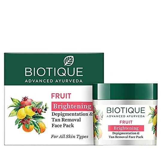 Biotique Advanced Ayurveda Fruit Brightening Depigmentation & Tan Removal Face Pack - Swadesiicart