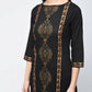 Aniyah Cotton Block Printed Latest Black Straight Kurta (AN-122K) - Swadesiicart