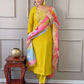 PartywearDesigner Viscose Yellow Stitched Suit With Dupatta - Tanisha | Swadesiicart