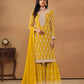 Anaita Yellow Embroidered Faux Georgette Salwar Suit