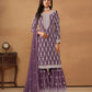 Anaita Purple Embroidered Faux Georgette Salwar Suit
