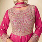 Anaita Pink Chinon Stitched Anarkali Suit With Codding Dori & Sequence Work