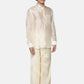 Sethukrishna Men Cream-Coloured Solid Art Silk Dhoti | Swadesiicart