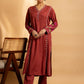 HOUSE OF KARI Floral Embroidered Regular Chikankari Kurta with Trousers | Swadesiicart