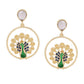 Shoshaa Green Peacock Shaped Drop Earrings | Swadesiicart