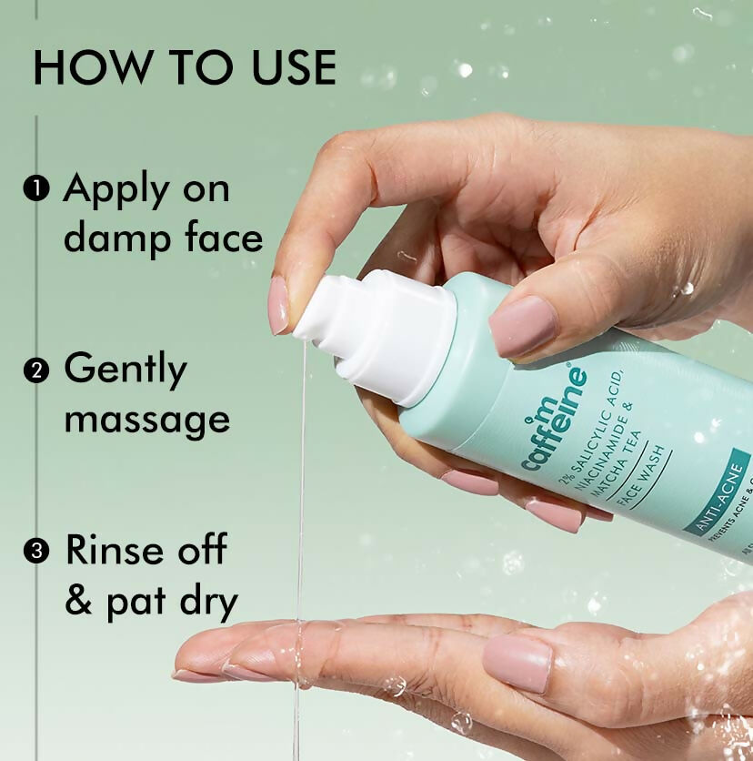 mCaffeine 2% Salicylic Acid Niacinamide & Matcha Tea Face Wash - Swadesiicart