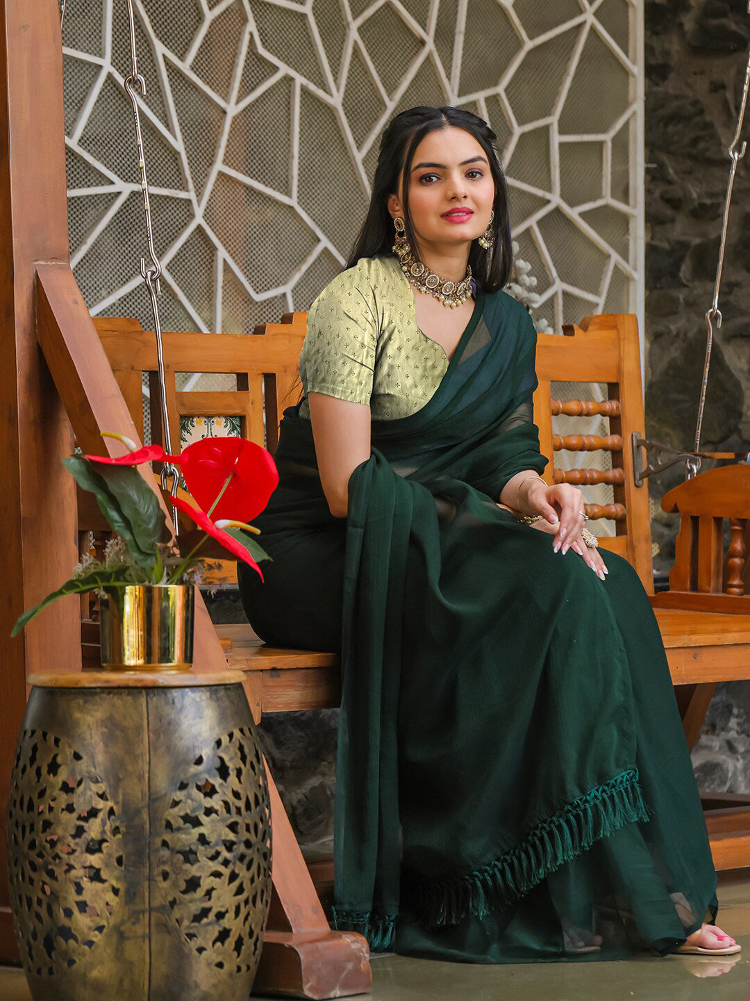 Tikhi Imli No Border Ready to Wear Saree | Swadesiicart