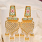Traditional Gold-Polished Meenakari Grey Jhumka Jhumki Earrings By House of Ree - House of Ree