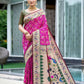 Vishnu Weaves Women's Pink Paithani Patola Silk Zari Woven Saree with Unstitched Blouse - Swadesiicart
