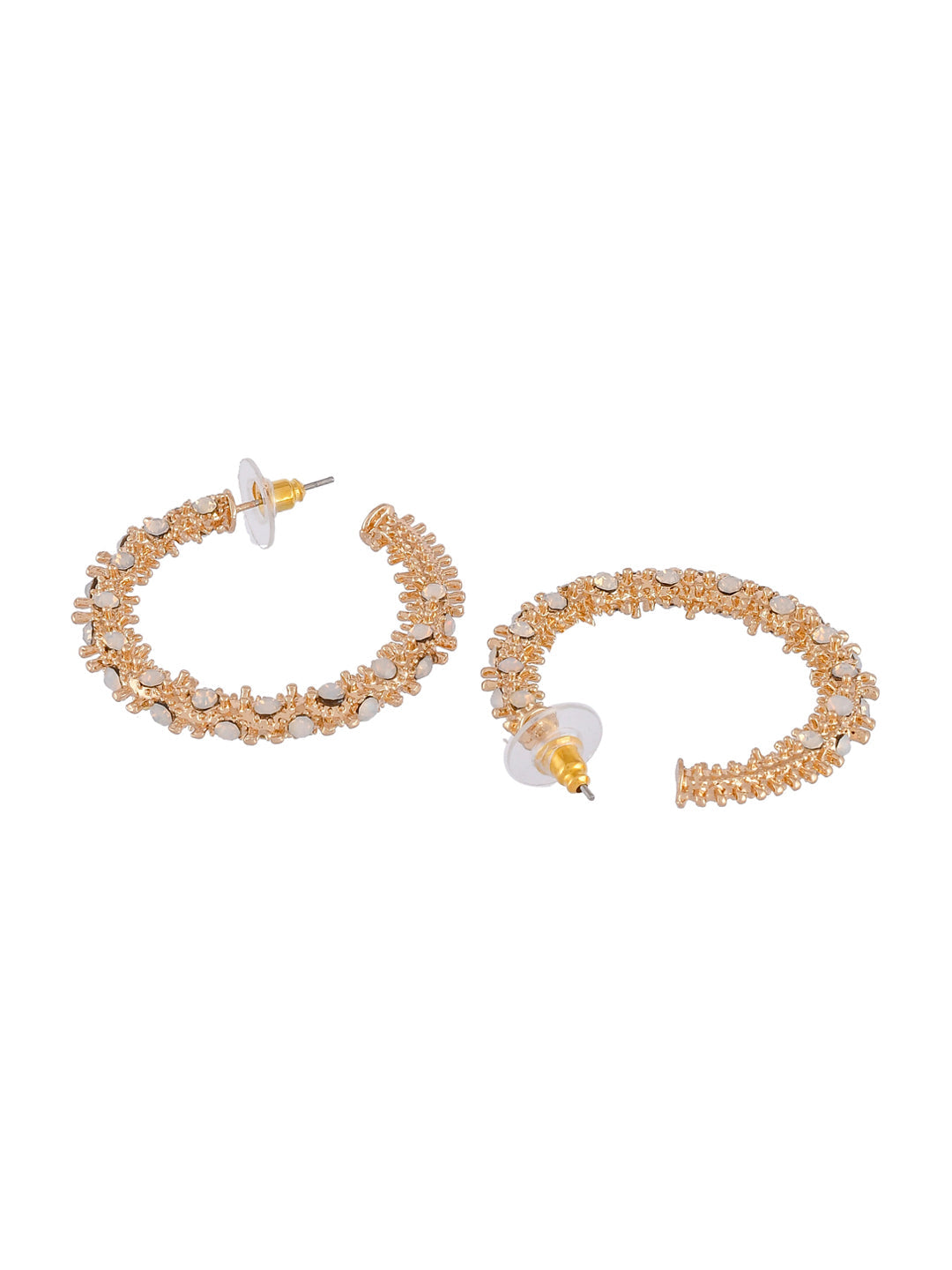 Shoshaa Gold-Toned Contemporary Handcrafted Half Hoop Earrings | Swadesiicart