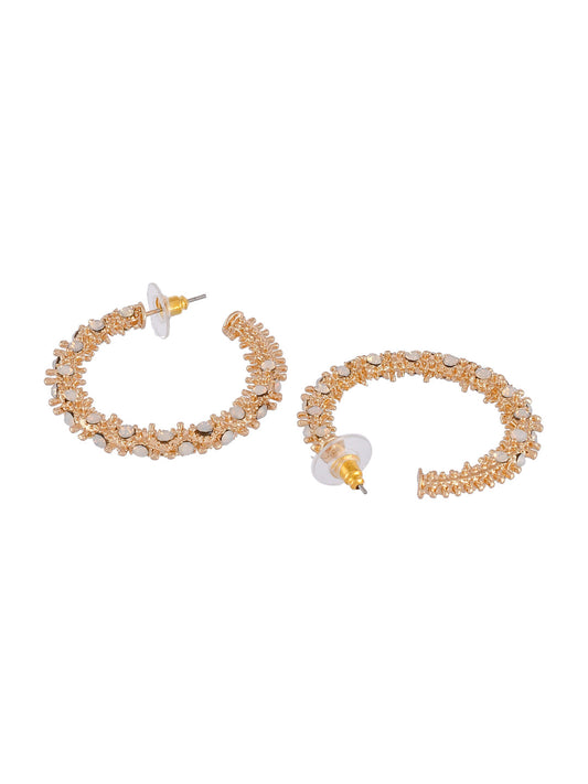 Shoshaa Gold-Toned Contemporary Handcrafted Half Hoop Earrings | Swadesiicart