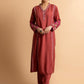 HOUSE OF KARI Floral Embroidered Regular Chikankari Kurta with Trousers | Swadesiicart