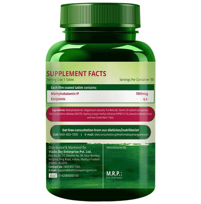 Himalayan Organics Methyl Cobalamin Vitamin B12 Tablets | Swadesiicart