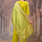 Vishudh Lime Green Gotta Patti Straight Kurta with Palazzo & Dupatta - Swadesiicart