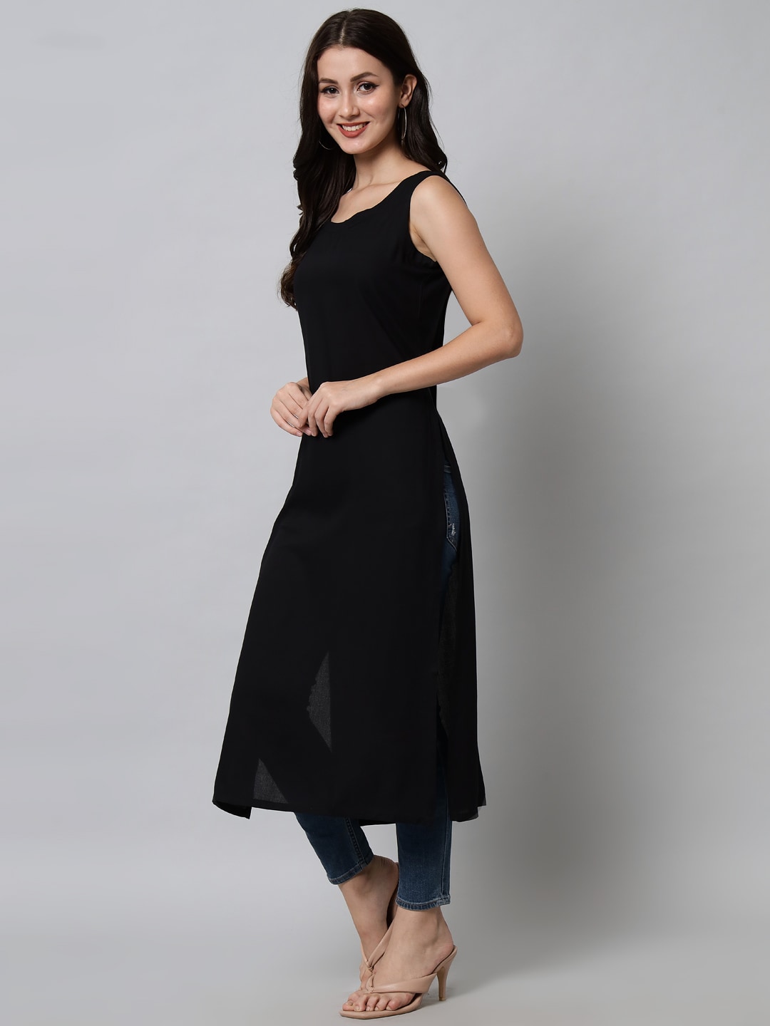 Kalini Women Black Kurta - Swadesiicart