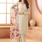 Anaita Beige Chiffon Suit with Digital Printed & Beats Work