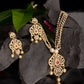 Saraf RS Jewellery Gold-Polished White & Magenta American Diamond Studded Jewellery Set