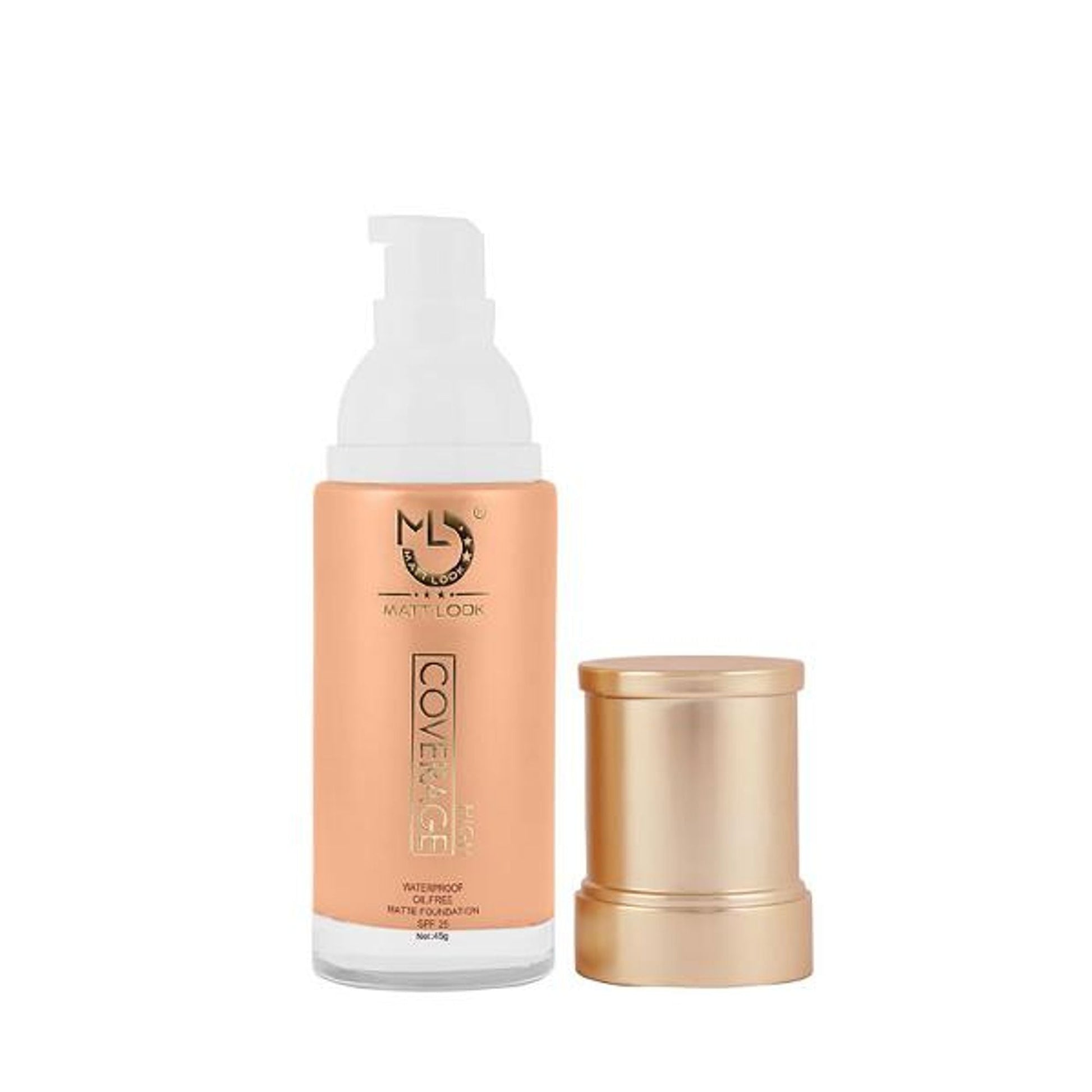 Matt Look High Coverage Waterproof Oil Free Matte SPF 25 Foundation - Natural - Swadesiicart