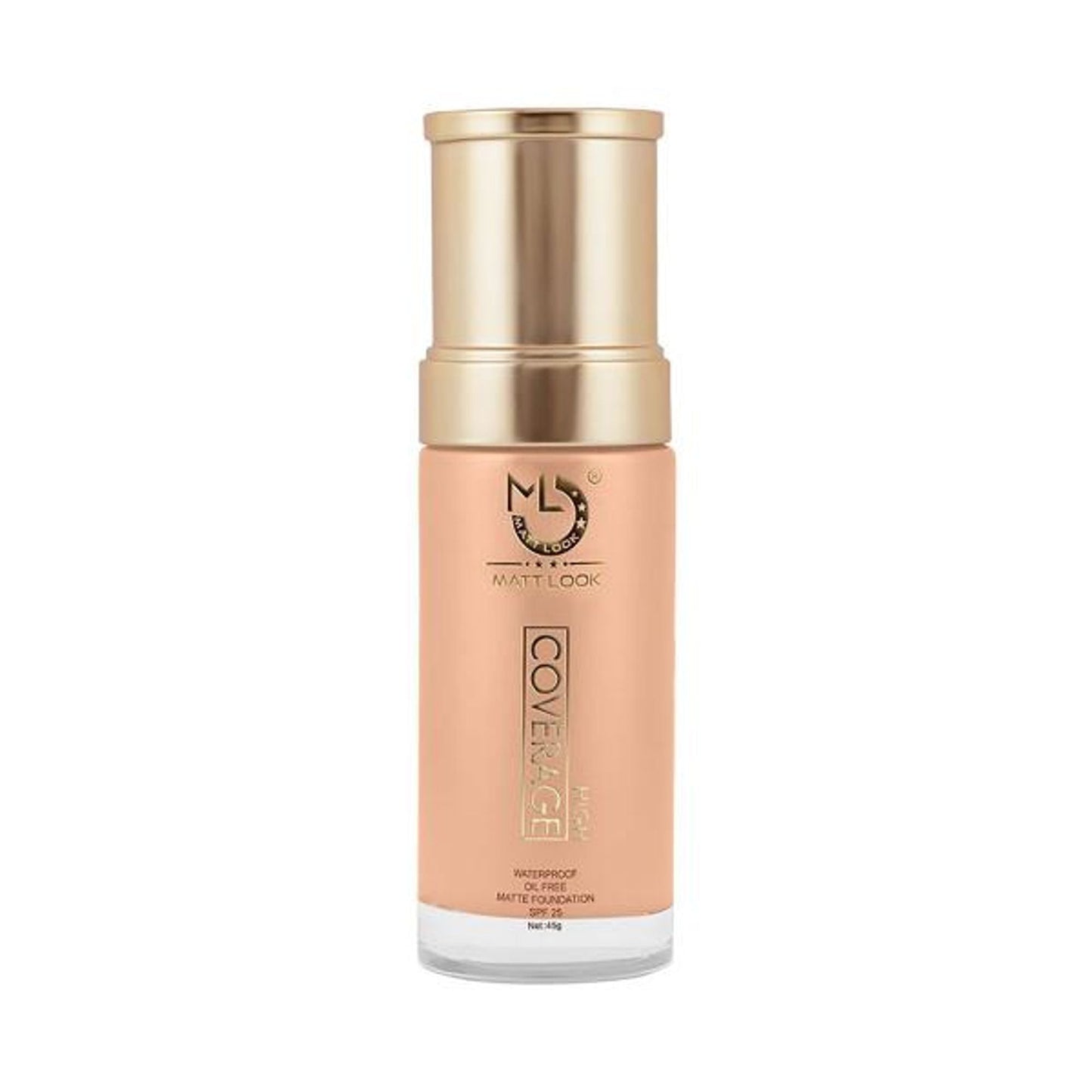 Matt Look High Coverage Waterproof Oil Free Matte SPF 25 Foundation - Natural - Swadesiicart