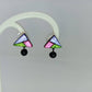 Terracotta Triangle Ear Studs With Drops
