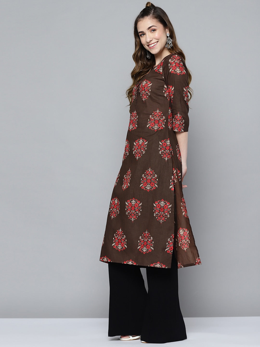 HERE&NOW Women Ethnic Motifs Printed Kurta - Swadesiicart