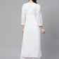 ADA Women White Chikankari Embroidered Sustainable Kurta with Palazzos | Swadesiicart