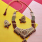 Gold-Polished Alloy Traditional Ethnic Beaded Jadau Necklace Set - The Pari - Swadesiicart