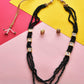 Gold-Polished Alloy Long Green Beaded Kundan Studded Classy Necklace Set - The Pari - The Pari - Dinesh Associates