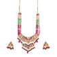 Gold-Polished Alloy Jadau Worktraditional Ethnic Beaded Necklace Set - The Pari - Swadesiicart