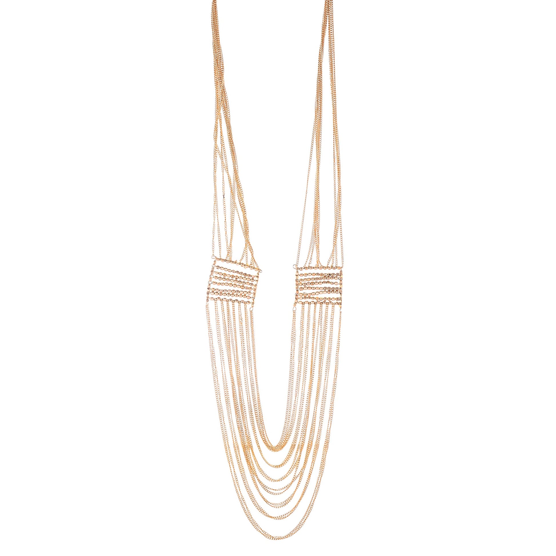 Gold-Polished Alloy Designer Brass Cluster Beads Rani Haar Necklace - The Pari | Swadesiicart