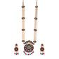 Gold-Polished Alloy Long Pearl Rani Haar Necklace With Designer Thewa Pendant Set - The Pari | Swadesiicart